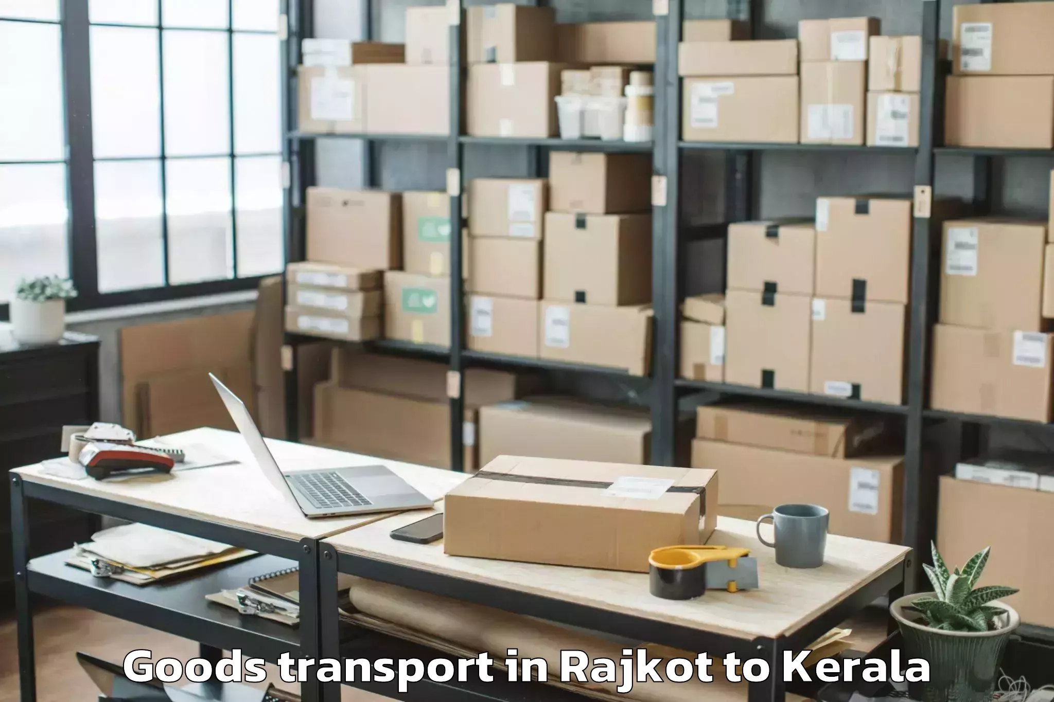 Hassle-Free Rajkot to Central University Of Kerala K Goods Transport